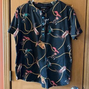 Womens Black western cowgirl Button-Up Shirt